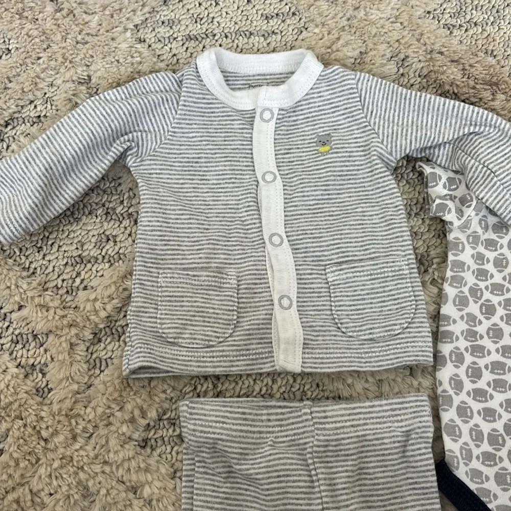 Newborn Outfit set- pants, onesie and little long sleeve- NB size- Carters brand